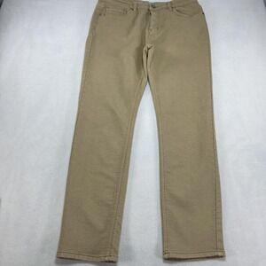 Vintage Genes Black Jeans Mens 34x32 Beige Slim Straight Stretch Denim Casual